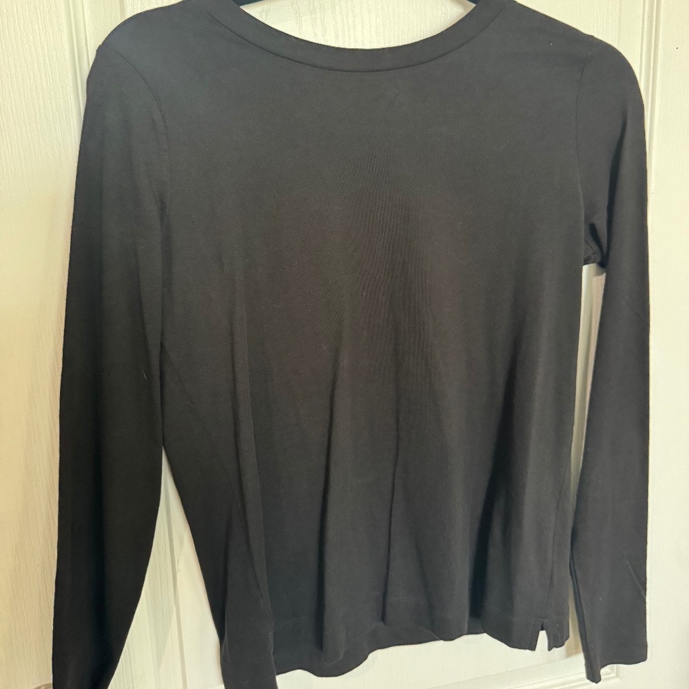 LOFT Long Sleeve Everyday Crew Tee Black! Never Worn! Size XS